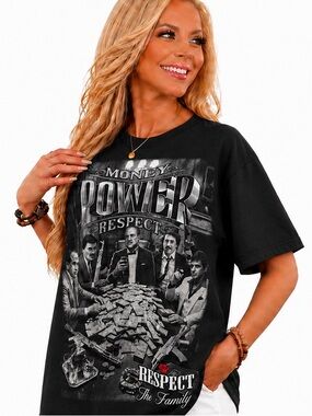 SHAKA WEAR Money Power Respect Graphic Tee 🔥 Oversized Streetwear NWT MEDIUM